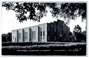 c1940's Calvary Baptist Church Lennox South Dakota SD RPPC Photo Postcard