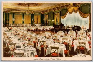 Chicago Illinois 1947 Postcard Empie Room Ballroom Dining Palmer House Hotel