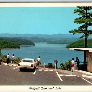 1963 Bassett, VA Philpott Dam Lake Birds Eye Reservoir Crowd Cars Teich PC A235