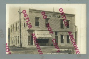 Greene IOWA RPPC 1907 HOTEL KESSLER Main Street nr Charles City Waverly Nashua