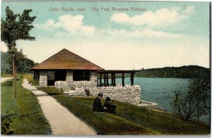 Riverside Pavilion, Ellis Park, Cedar Rapids IA Vintage Postcard E29