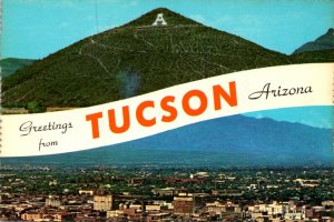 Arizona Greetings FromTucson Showing Skyline and A Mountain