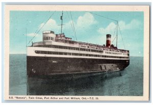 Fort William Ontario Canada Postcard S.S. Noronic Twin Cities c1950's