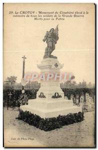 Postcard Old Crotoy Monument Du Cimetiere Elevate to the memory of all the so...