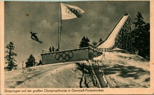 Ski Jump 1936 Winter Olympics Garmisch-Partenkirchen Germany UNP Postcard D10