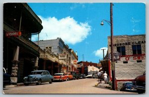 Eureka Springs, Arkansas  Spring Street  Budweiser Sign   Postcard