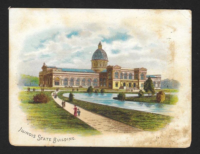 VICTORIAN TRADE CARD Bensdorps Dutch Cocoa Illinois State Building