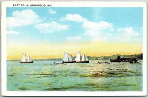 Boat Drill Annapolis Maryland MD Steamship David Kaufman Pub. Postcard