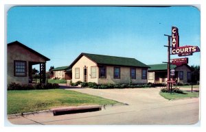 SHAMROCK, TX Texas ~ Route 66 CLAY COURTS Roadside Wheeler County 1950s Postcard