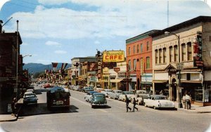 Coeur d' Alene Idaho scene on Sherman Avenue vintage pc DD7290