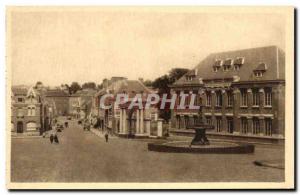 Old Postcard Le Cateau Place Thiers and the Jet d & # 39Eau