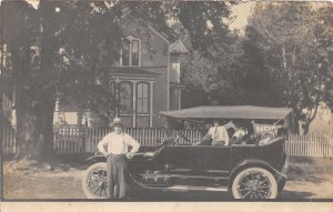 J44/ Interesting RPPC Postcard c1910 Early Automonbile Nora Pennant 369