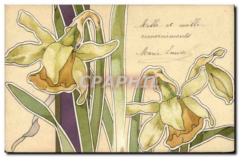 Old Postcard Fantasy Flowers