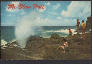 Hawaii HONOLULU The Blow Hole one of Salt Water Geysers pm1969 ~ Chrome