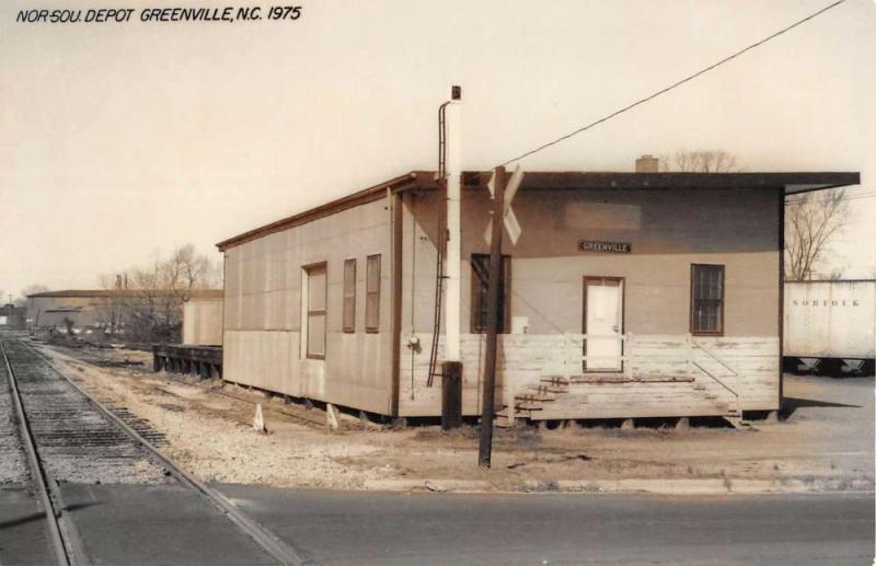 Greenville North Carolina SOU Railroad Depot Real Photo Vintage Postcard K105824