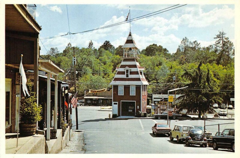 Old Firehouse AUBURN, CA Street Scene c1970s Continental Vintage Postcard