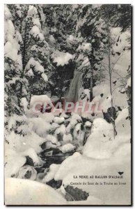 Old Postcard Snow On The Ballon D & # 39Alsace waterfall jumping trout in winter