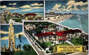 DAYTONA BEACH, FL Florida  PRINCESS ISSENA HOTEL  c1950s  Roadside  Postcard