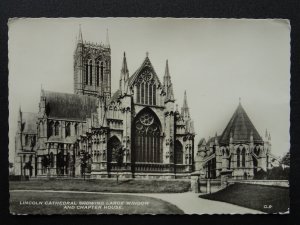 Lincoln Cathedral LARGE WINDOW & CHAPTER HOUSE c1950s RP Postcard