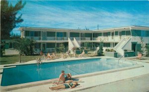 Beckett Clearwater Beach Florida Cavalier Motel Swimming Pool Postcard 20-14023