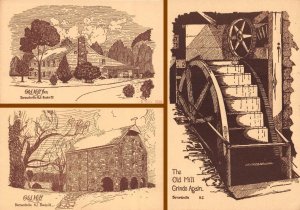 3~Postcards  Bernardsville, NJ New Jersey  OLD MILL INN & OLD MILL~Water Wheel