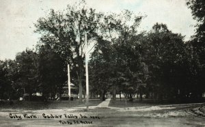 Vintage Postcard 1910 View of City Park Cedar Falls Iowa Pub. by S.E. Baker