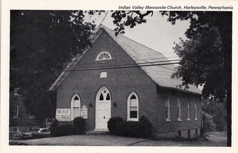 Postcard Indian Valley Mennonite Church Harleysville PA