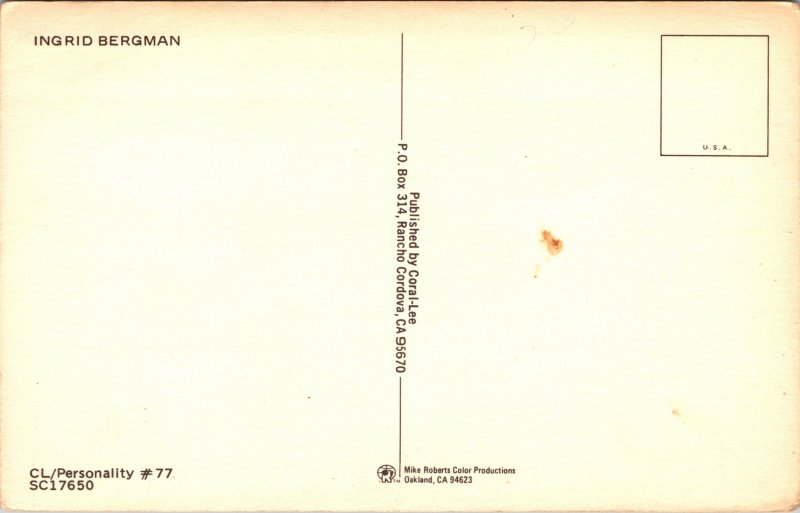 Postcard Actor Ingrid Bergman