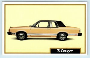 1981 MERCURY COUGAR 2-Door Sedan   Advertising Postcard