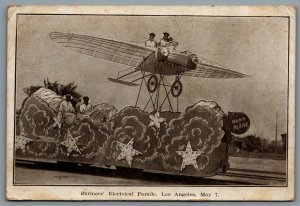 Postcard Los Angeles CA c1912 Shriners’ Electrical Parade Mono Plane May 7 1912