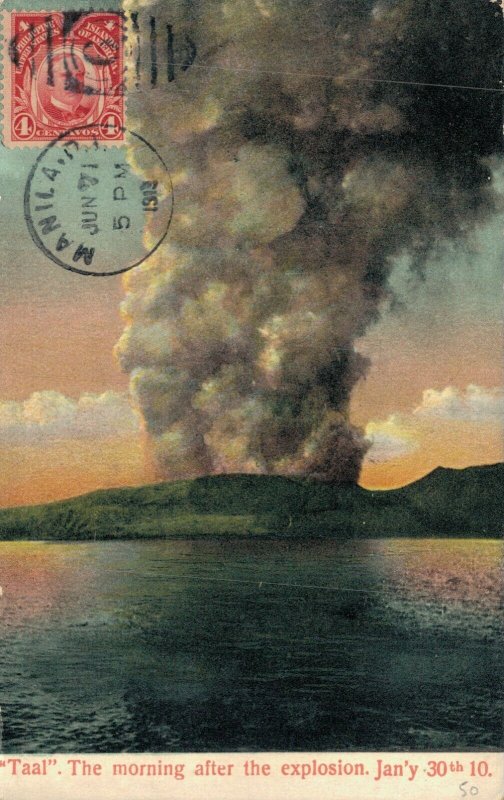 Philippines Manila Taal Volcano Morning After The Explosion 1911 Postcard 07.62 