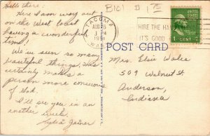 Vtg 1950's Lake Washington Boulevard Mount Rainer Seattle WA Linen Postcard