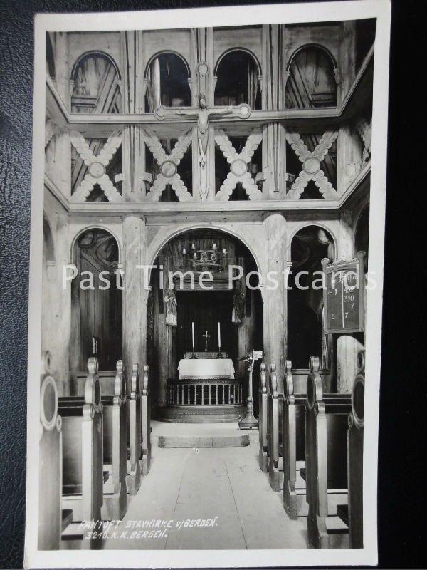 Old RPPC - Fantoft Stavkirke V/Bergen.