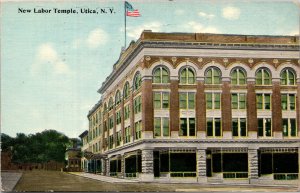Postcard NY Utica New Labor Temple