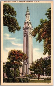 Municipal Group Campanile Springfield Massachusetts High-Rise Building Postcard