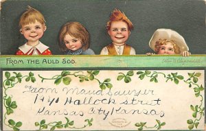 Artist Ellen Clapsaddle Saint Patrick's Day 1908 corner wear, writing on front
