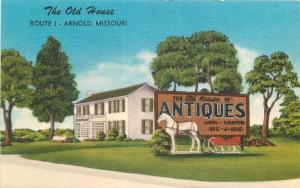 Arnold Missouri Antique Store Old House 1940s Postcard linen MWM 12415