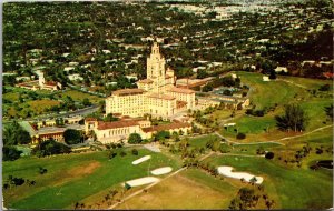 Vtg Coral Gables Florida FL Aerial View Veterans Hospital 1950s Postcard