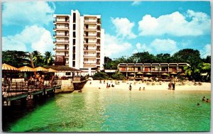 Holiday Inn Hotel Barbados West Indies Beach Bathers Cabanas Building Postcard