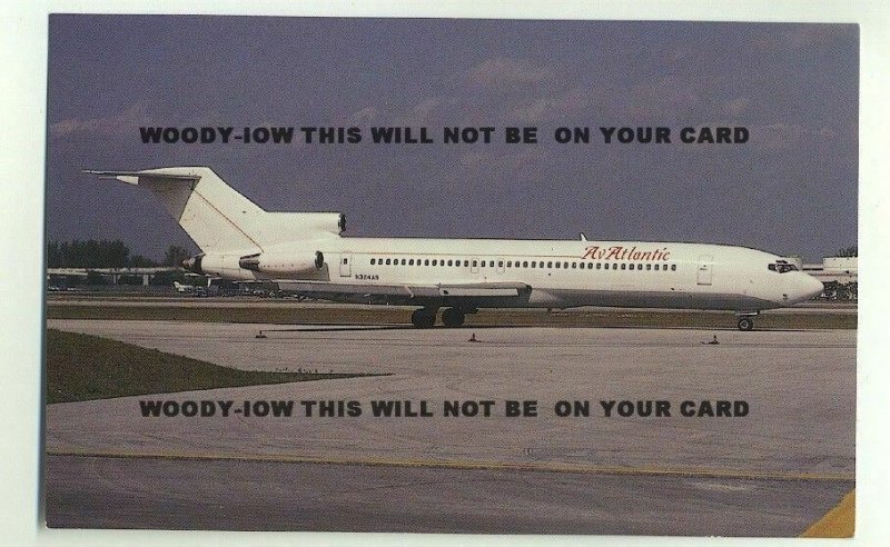 ac319 - Avatlantic Boeing 727-247  N324AS - postcard