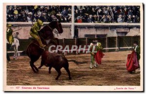 Old Postcard Bullfight Bullfight Suerte Vara