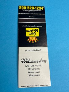 Vintage Matchbook Cover Welcome Inn Motor Hotel Watertown, Wisconsin MB158