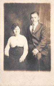 1910s RPPC Real Photo Postcard Young Couple Man Woman