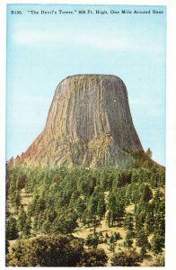 Vintage Postcard 1920's The Devil's Tower Bear Lodge Butte Crook County Wyoming