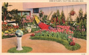 Vintage Postcard Horn Of Plenty Tulip Time Holland Michigan Henry R. Brink's Pub