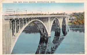 Minneapolis Minnesota~New Ford Bridge~Three Arches~1929 Postcard