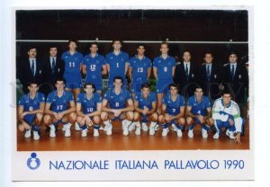 167913 Italian National VOLLEYBALL team old REAL PHOTO Card