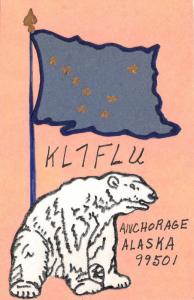 Anchorage Alaska~KL7FLU Ham Radio Postcard Mailed to Howard Hayes-Seattle WA