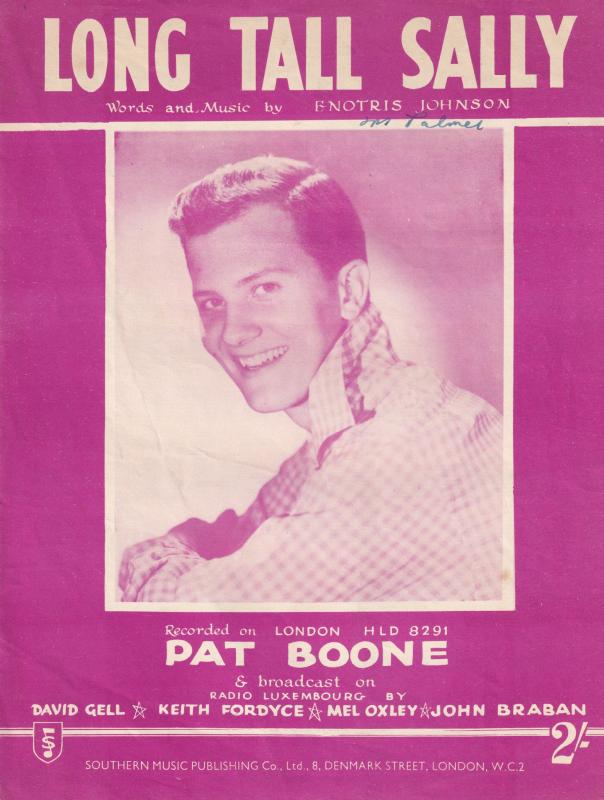 Long Tall Sally Pat Boone 1950s Sheet Music