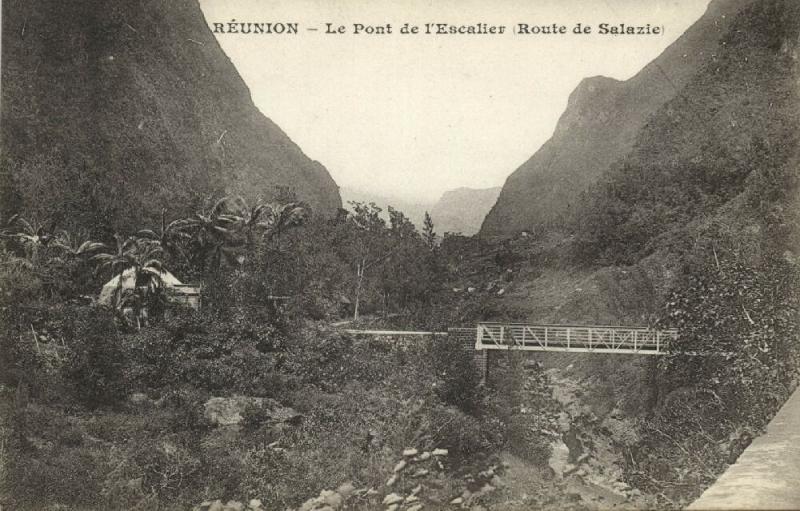 reunion, Le Pont de l'Escalier, Staircase Bridge (1899) Messageries Maritimes